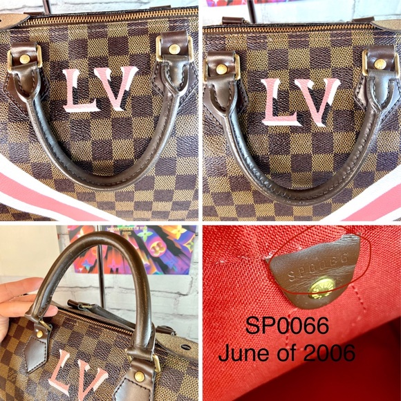 Louis Vuitton Damier Ebene Speedy 30 custom painted with key Cles pouch - Picture 15 of 15